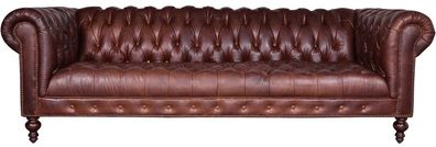 Chestefield Sofa Couch Leder Designer Textil Sitz Polster Garnitur Design 201809