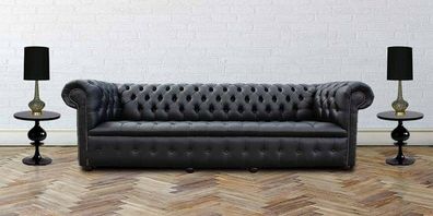 XXL Big Sofa Couch Chesterfield 245cm Polster Sofas 4 Sitzer Leder Textil #210