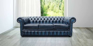 Chesterfield Design Luxus Polster Sofa Couch Sitz Garnitur Leder Textil Neu #121
