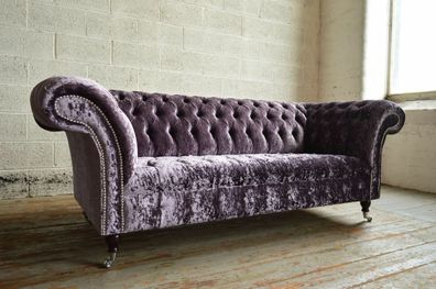 Chesterfield Design Luxus Polster Sofa Couch Sitz Garnitur Leder Textil Neu #175