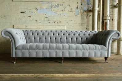 XXL Big Sofa Couch Chesterfield 245cm Polster Sofas 4 Sitzer Leder Textil #312