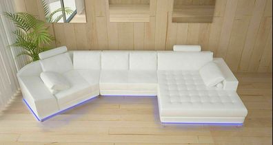 U Form Sofa Couch Polster Garnitur Wohnlandschaft Design Ecksofa Leder Neu A1116