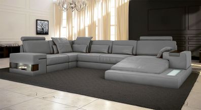 Leder Design Sofa Couch Polster Ecksofa Garnitur Wohnlandschaft Ecksofa XXL ECKE