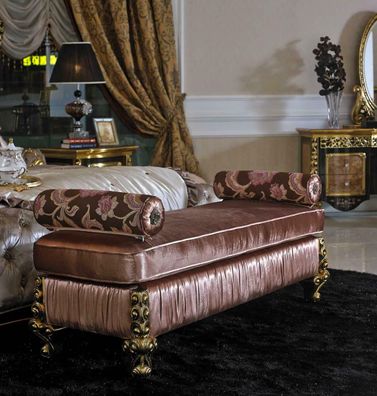 Chaiselounge Antik Stil Sofa Liege Couch Liegen Chaise Textil Barock Rokoko Bank