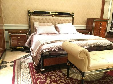 Doppelbett Bett Ehebett Design Luxus Luxur Betten Barock Rokoko Antik Stil E69