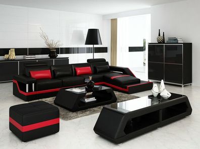 Designer Ecksofa Sofa Wohnlandschaft Big Modernes Ledersofa Couch Hamburg III