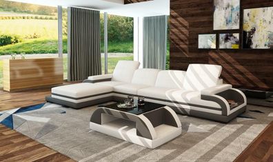 Ledersofa Couch Wohnlandschaft L-Form Design Modern Sofa Ecksofa Sofas Couchen