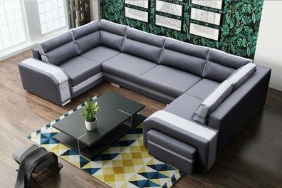 XXL Wohnlandschaft Ecksofa Sofa Couch Polster Garnitur Ecke Designer U-Form Neu