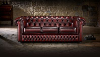 Chesterfield Design Polster Couch Leder Sofa Garnitur Luxus Textil Sofas #137