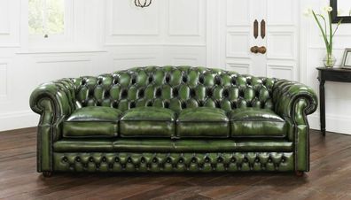 Antik Chesterfield Leder Sofa Couch Polster 100% Echtes Leder 5 Sitzer jvmoebel