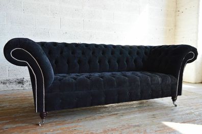 Chesterfield Design Luxus Polster Sofa Couch Sitz Garnitur Leder Textil Neu - s1