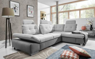 Textil Ecksofa Sofa Couch Polster Eck Garnitur Stoff Schlaf Wohnlandschaft Neu