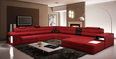 U Form XXL Designer Wohnlandschaft Polster Ecksofa Eck Garnitur Sofa Couch Ecke