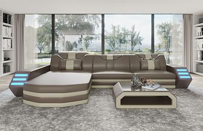Ledersofa Sofa Couch Sitz Ecke Polster Design Garnitur Wohnlandschaft Belfort!