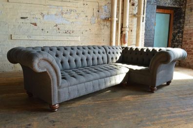 Chesterfield Ecksofa Sofa Couch Ledersofa Polster Eck Couch Garnitur Design #332