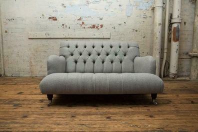 Chesterfield Textil Sofa 2 Sitzer Stoffsofas Sofa Polster Sofas Design Luxus