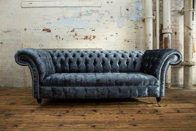 Chesterfield Couch Sofa Polster 3 Sitzer Couchen Sitz Garnitur Sofas Graue Neu