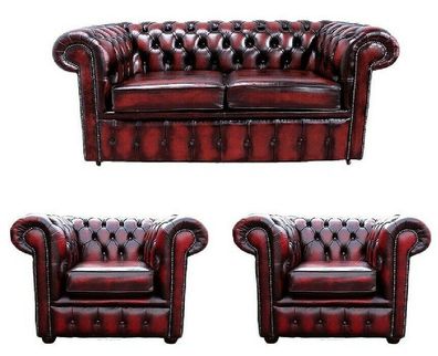 Chesterfield Ledersofa Textil Couch Stoff Polster Sofa Garnitur Sitz Neu 2 + 1 + 1