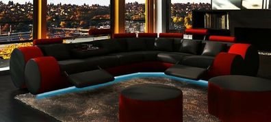Ecksofa Sofa Couch Polster Wohnlandschaft Leder Eck Sofas Garnitur L Form Madrid
