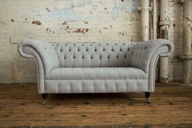 Chesterfield Textil Polster Sofas Design Sofa 2 Sitzer Sofa Luxus Stoffsofas Neu
