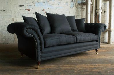 Chesterfield Design Luxus Polster Sofa Couch Sitz Garnitur Leder Textil Neu #282