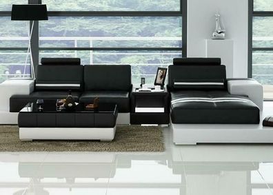 Ledersofa Ecksofa Sofa Couch Design Sitz Polster Garnitur Wohnlandschaft 2725B