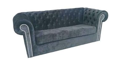 Chesterfield Samt Textil Stoff Sofa Couch Polster 3 Sitz Klassische Couchen Neu