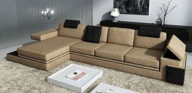Design Ledersofa Sofa Couch Polster Wohnlandschaft Eck Garnitur Textil Tachau B