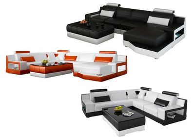 Leder Wohnlandschaft Eckcouch Designer Luxus Sofa Garnitur Ledersofa Couch L6005