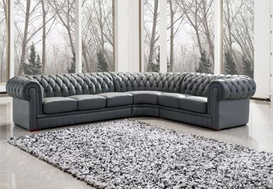Chesterfield Ecksofa Sofa Couch Ledersofa Polster Eck Couch Garnitur Design #334