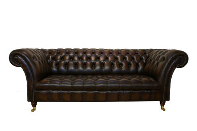 Chesterfield Design Luxus Polster Sofa Couch Sitz Garnitur Leder Textil Neu #285