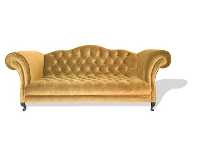 Chesterfield Sofa 3 sitz Polster Designer Couchen Sofas Garnitur Dreisitzer Gold