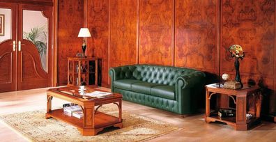 Chesterfield Design Polster Couch Leder Sofa Garnitur Luxus Textil Sofas #140