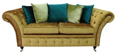 Chesterfield Design Luxus Polster Sofa Couch Sitz Garnitur Leder Textil Neu #231