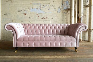 Chesterfield Design Luxus Polster Sofa Couch Sitz Garnitur Leder Textil Neu #184