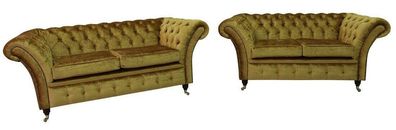 Chesterfield Couch Polster Sofa Couch Sofagarnitur Polster Neu 3 + 2 Sitzer - 403