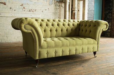 Design Polster Couch Rollen Sofa Sitz Textil Stoff Garnitur Chesterfield Neu