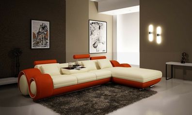 Ecksofa Leder Sofa Couch Polster Eck Sitz Wohnlandschaft Garnitur L Form A1163E