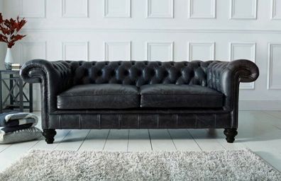 Chesterfield Design Luxus Polster Sofa Couch Sitz Garnitur Leder Textil Neu #258