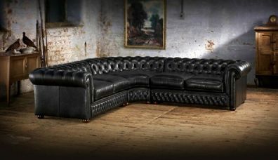 Chesterfield Ecksofa Sofa Couch Ledersofa Polster Eck Couch Garnitur Design #328