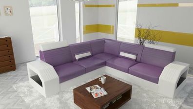 Textil Polster Garnitur Wohnlandschaft L Form Designer Sofa Couch Ecksofa Leder