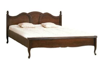 Klassisches Bett Doppelbett Betten Leder Textil Echtes Antik Stil Holz Neu