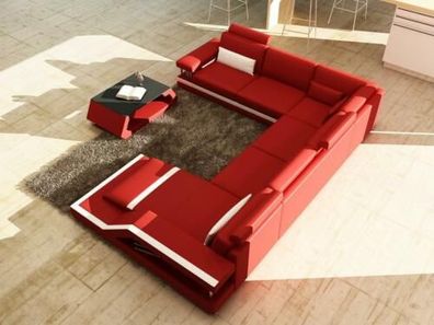 Wohnlandschaft Big Modernes Ledersofa Couch Patentiert NEU Designer Sofa Ecksofa