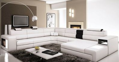Ecksofa Sofa Couch Polster Garnitur Design Leder Textil Wohnlandschaft Landau ws