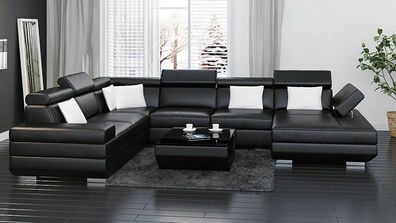 Ledersofa Sofa Couch Wohnlandschaft Ecksofa Garnitur Design Modern Sofa K5009