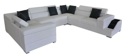 Ledersofa Couch Wohnlandschaft Eck Garnitur Design Modern Sofa U-Form K5006