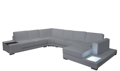 Ledersofa Couch Wohnlandschaft Ecksofa Garnitur Design Modern Sofa U-Form A1110