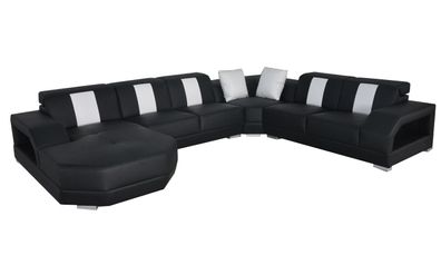 Leder Sofa Couch Wohnlandschaft Eck Garnitur Design Modern Couch U-Form R7003F