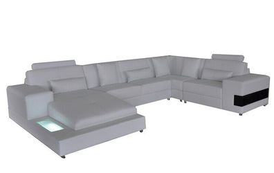 Ledersofa Couch Wohnlandschaft Eck Garnitur Design Modern Sofa U-Form L6014