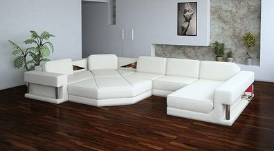 Modern Ecksofa Couch Polster Leder Design Sofa Garnitur Wohnlandschaft ParlameW